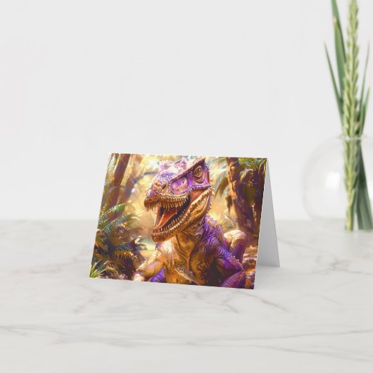 Dinosaurier Dankeskarte (Vorderseite)