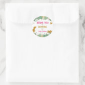 Dinosaurier dankt Ihnen, von Mädchen zum Geburtsta Runder Aufkleber (Tasche)