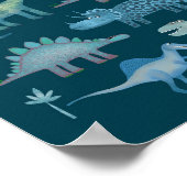 Dinosaurier Dark Green Poster (Ecke)