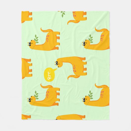 Dinosaurier Delight: Das helle Muster der Kinder. Fleecedecke (Vorderseite)