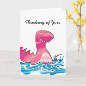 Dinosaurier denken Sie an Ihre Karte (Gelbe Blume)