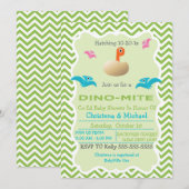 Dinosaurier, der Babyparty-Einladung ausbrütet Einladung (Vorne/Hinten)