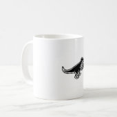 Dinosaurier, der Jesus-Fische isst Kaffeetasse (Vorderseite Links)