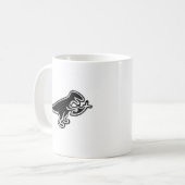 Dinosaurier, der Jesus-Fische isst Kaffeetasse (Vorderseite Links)