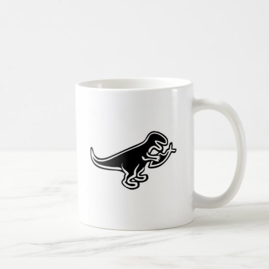 Dinosaurier, der Jesus-Fische isst Kaffeetasse (Rechts)