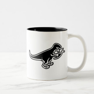 Dinosaurier, der Jesus-Fische isst Zweifarbige Tasse