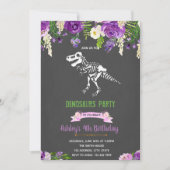 Dinosaurier der lila Blume Einladung (Vorderseite)