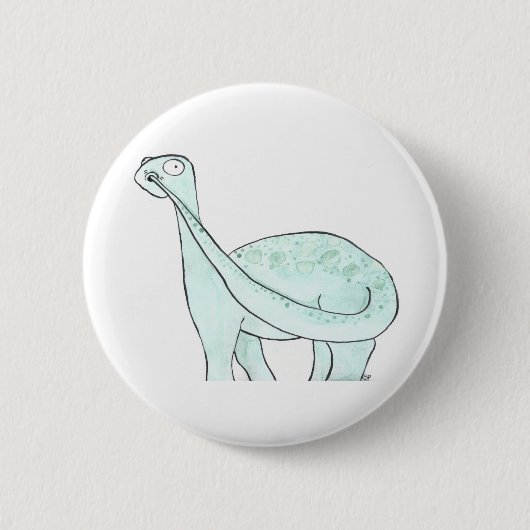 Dinosaurier, der seine Nase auswählt Button (Vorderseite)
