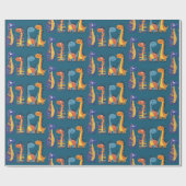 Dinosaurier Design Wrapping Paper Geschenkpapier (Flach)