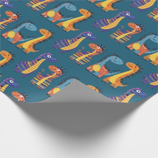 Dinosaurier Design Wrapping Paper Geschenkpapier (Ecke)