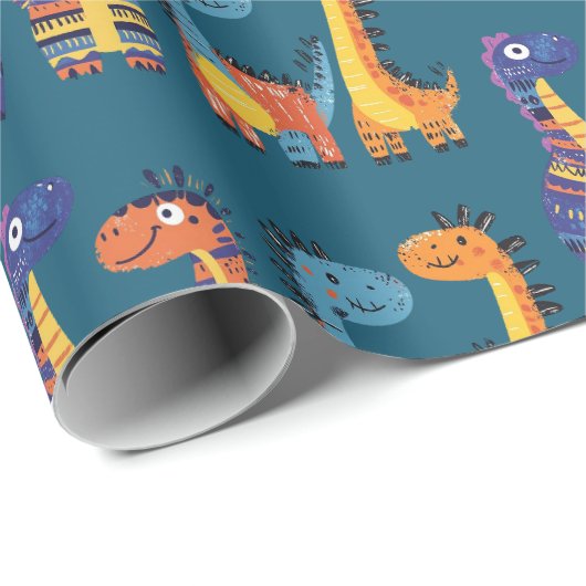 Dinosaurier Design Wrapping Paper Geschenkpapier (Rolleneckpunkt)