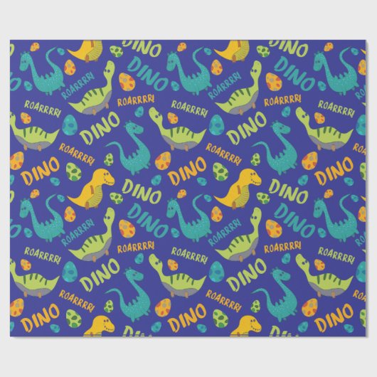 Dinosaurier Design Wrapping Paper Geschenkpapier (Flach)