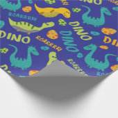 Dinosaurier Design Wrapping Paper Geschenkpapier (Ecke)
