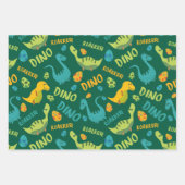 Dinosaurier Design Wrapping Paper Geschenkpapier Set (Vorderseite 2)