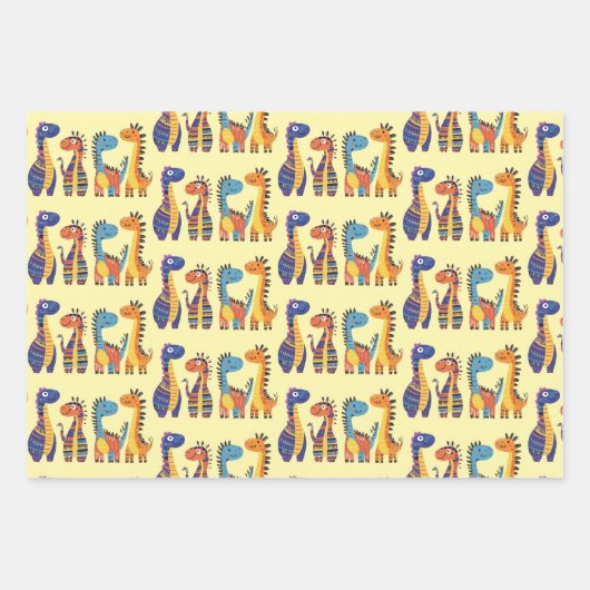 Dinosaurier Design Wrapping Paper Geschenkpapier Set (Vorderseite 3)
