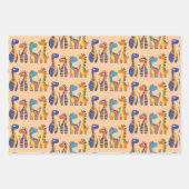 Dinosaurier Design Wrapping Paper Geschenkpapier Set (Vorderseite)