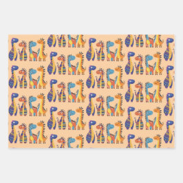 Dinosaurier Design Wrapping Paper Geschenkpapier Set