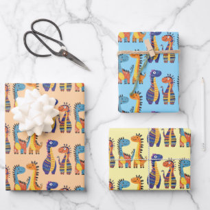 Dinosaurier Design Wrapping Paper Geschenkpapier Set