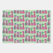 Dinosaurier Design Wrapping Paper Geschenkpapier Set (Vorderseite 3)