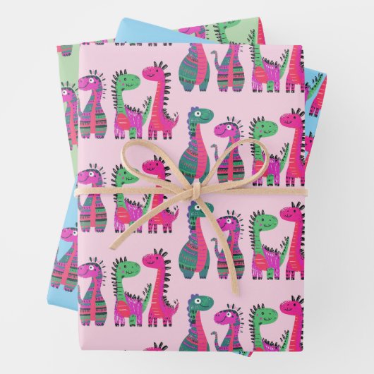 Dinosaurier Design Wrapping Paper Geschenkpapier Set (Beispiel)