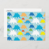 Dinosaurier Designs Blue Orange Yellow Red Dinosau Postkarte (Vorne/Hinten)