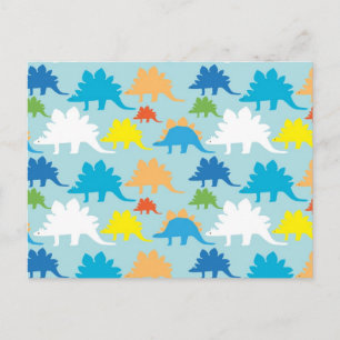 Dinosaurier Designs Blue Orange Yellow Red Dinosau Postkarte