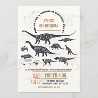 Dinosaurier-Diagramm Einladung