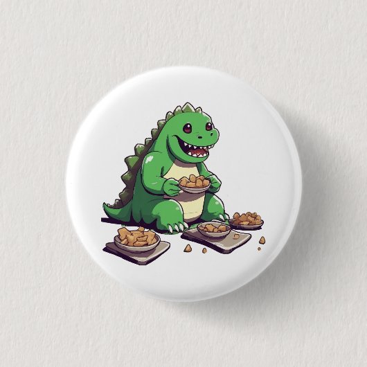 Dinosaurier-Diät morgen Button (Vorderseite)