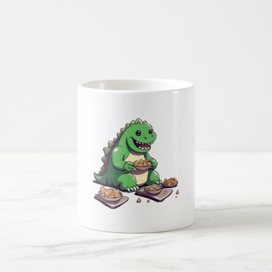Dinosaurier-Diät morgen Kaffeetasse (Mittel)