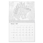 Dinosaurier, die Seiten färben Kalender (Feb 2027)