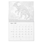 Dinosaurier, die Seiten färben Kalender (Mär 2027)