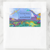 Dinosaurier Dieses Buch gehört zum Namen der Kinde Rechteckiger Aufkleber (Tasche)