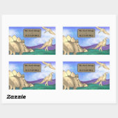 Dinosaurier Dieses Buch gehört zum Namen der Kinde Rechteckiger Aufkleber (Blatt)