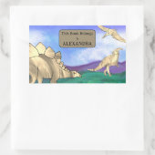 Dinosaurier Dieses Buch gehört zum Namen der Kinde Rechteckiger Aufkleber (Tasche)