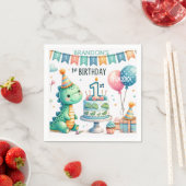 Dinosaurier Dino 1. Geburtstagsfeier Serviette (Beispiel)