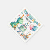 Dinosaurier Dino 1. Geburtstagsfeier Serviette (Ecke)