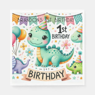 Dinosaurier Dino 1. Geburtstagsfeier Serviette