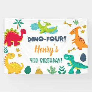 Dinosaurier dino-4. Geburtstagsbanner/Hintergrund. Banner