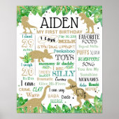 Dinosaurier Dino Birthday Kreide Schild Junge (Vorne)