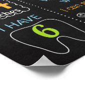 Dinosaurier Dino Dragon Geburtstagskalkpappzeichen Poster (Ecke)