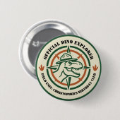 Dinosaurier Dino Entdecker Geburtstag Button (Vorne & Hinten)