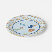 Dinosaurier Dino Party Kindergeburtstag blau lusti Pappteller (Schrägansicht)