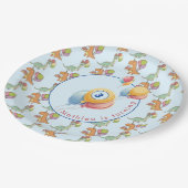 Dinosaurier Dino Party Kindergeburtstag blau lusti Pappteller (Schrägansicht)