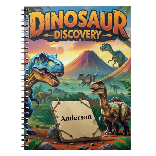 Dinosaurier Discovery - Personalisiert prähistoris Notizblock (Vorderseite)
