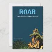 Dinosaurier DIY Foto Jungs Themenparty brennt blau Einladung (Rückseite)