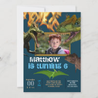 Dinosaurier DIY Foto Jungs Themenparty brennt blau