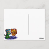 Dinosaurier Dragon Kochen Marshmallows mit Atem Postkarte (Rückseite)