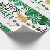 Dinosaurier Dritter Geburtstag Geschenkpapier (Ecke)