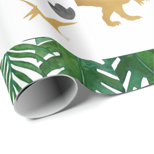 Dinosaurier Dritter Geburtstag Geschenkpapier (Rolleneckpunkt)