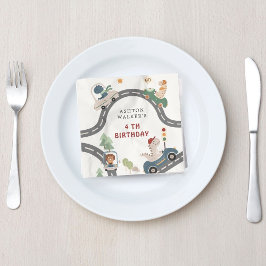 Dinosaurier Driver Party Animals Kindergeburtstag Serviette